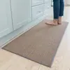 Tapete de cocina de lino transfronterizo, alfombra de baño de chenilla tejida, absorbente y resistente a las manchas, adecuado para entradas y puertas, con respaldo de goma