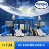 Escorregador Grande para Jardim de Infância Espaço Externo Infantil Série Combinação de Balanços Equipamento de Diversão ao Ar Livre para Parque Comunitário