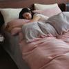 Conjunto de Quatro Peças de Cama de Veludo Leite para Outono e Inverno Espessado Capa de Edredom Forrada com Lã Cor Dupla Conjunto de Três Peças de Lençóis de Cama para Dormitório Cama Lençóis de Cama