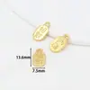 Pingente Preserva-Cor Banhado a Ouro 14K com Círculo e Caractere da Sorte Acessório para Joias Artesanais DIY Pingente Dourado da Sorte Pequeno Charme D105