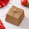 Caixa de Lembrancinha Quadrada de Papel Kraft Minimalista Europeu Retrô Caixa Criativa de Casamento de Alto Nível