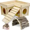 Ninhos de Hamster Atacado, Ninhos de Brinquedo de Madeira para Hamster, Esconderijos, Casinhas Pequenas, Escadas, Gaiolas, Suprimentos para Animais de Estimação Atacado
