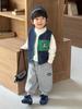 Chaleco Infantil Estilo Otoño Dibujos Animados Chaleco Interior Infantil 2025 Nuevo Conjunto de Otoño para Niños Chaleco con Bloques de Color