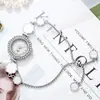 Reloj de estudiante transfronterizo con diseño de girasol y diamantes, estilo universitario, temperamento, esfera pequeña, decoración, pulsera de tirador perezoso