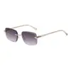 Gafas de Sol sin Montura con Borde de Cabeza de Leopardo Transfronterizas Europeas y Americanas para Mujer Estilo Lujo Ligero Metal Cuadrado Lente Floral Gafas de Sol de Moda