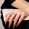 Anillo de Esmalte de Flor de Plata 9999 Pie de Plata Carácter Moda para Mujer Estilo Nacional Personalidad Combinable Anillo Abierto
