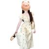 Vestido de Manga Farol Francés para la Hora del Té para Mujer Verano 2025 Nueva Llegada Cintura Pequeña Elegante Floral Vestido Largo