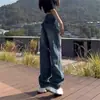 Jeans Curvos Estilo Banana Talla Grande para Mujer, Pantalones Sickle Adelgazantes de Verano, Pantalones Rectos Sueltos de Pierna Ancha Estilo Papá
