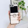 Adequado para Samsung Zflip 40% de desconto Capa de Celular Empilhável Zflip7 Casaco de Penas Estilo Chanel Anel Capa Protetora Anti-Queda Estilo Coreano e Japonês
