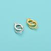 Plata de ley S925 giro doble anillo hebilla collar de perlas de cristal hebilla de cierre accesorios pulsera de cuentas DIY hebilla de conexión