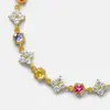 Pulsera de Estrella de Cuatro Puntas Panal de Abeja de Circonita Colorida Súper Brillante Lujo Ligero Exquisita Sensación de Alta Gama Pulsera Moda Retro Diseño de Nicho Joyería de Mano