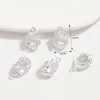 Colgante de Cobre Chapado en Oro de 18 Quilates Forma de Gota de Agua Oval Zirconia Colgante Forma de Flor Diamante Accesorios Hechos a Mano para Pulsera Collar Pendiente
