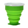 Copo de silicone dobrável para viagem, antiderrapante dos dois lados, copo de água retrátil, copo de silicone selado para escritório, copo para beber para dormitório