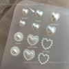 Arte de Uñas Perla Semicírculo Perla Amor Joyería para Arte de Uñas Perla Blanca Plana Mini Tridimensional Accesorios Perla Amor