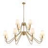 Lámpara de araña nórdica americana, estilo rural pastoral moderno, sencilla, para comedor, sala de estar, dormitorio, estudio, tela de lino, 12 luces colgantes