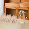 Jarra de Vidrio para Agua Fría, Resistente a Altas Temperaturas, Gran Capacidad para Uso Doméstico, Jarra para Agua Fría, Juego de Tazas para Agua Hervida, Jarra para Agua para Sala de Estar, Tetera