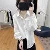 Camisa de manga larga abullonada para mujer, moda coreana de primavera nuevo estilo, top holgado que rejuvenece, camisa básica, blusa