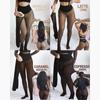 Nuevas Medias Transparentes Forradas de Vellón con Costura de Línea Sencilla Delante y Detrás, Pantimedias Leggings Cálidas de Invierno Transfronterizas, Sexy