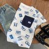 Camiseta de Manga Corta de Verano 2026 Bugatang con Estampado Completo de Letras para Niños y Niñas, Camiseta Versátil para Bebés, Moderna
