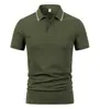 Camisa polo de manga corta con logo estampado, ropa de trabajo versátil tanto para hombres como para mujeres, 230 gramos, hilo doble 40's Sorona