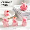 Fofa e Adorável Figurine 3D de Capivara Rosa Pequeno Ornamento Decoração Criativa Materiais para Pingente de Chaveiro DIY