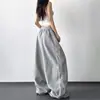 Pantalones casuales de pierna ancha holgados de color liso para mujer, nuevo estilo primavera/otoño 2026, pantalones deportivos casuales rectos con cordón, línea A adelgazante