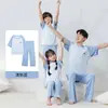 Pijama de Modal para Niños Conjunto de Ropa de Aire Acondicionado para Niños Mayores Conjunto de Manga Corta y Pantalón Largo para Niñas Ropa de Casa de Verano para Padres e Hijos