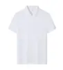 Camisa Polo de Manga Corta de Lyocell a la Moda, Sencilla y Versátil, Casual de Negocios con Ropa de Trabajo Estampada y Bordada