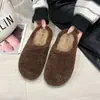 Moda 2026 Coleção Outono/Inverno: Chinelos Peludos Femininos, Sola Plana, de Calçar, Pelúcia, Quentes, Chinelos de Algodão para Interior e Uso Externo