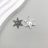 1 Novo Pingente de Estrela de Cinco Pontas Vazada Série Estrela Liga de Prata Antiga Pingente Acessórios para Joias DIY