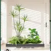 Combinação Paisagística de Plantas Artificiais Verdes Estilo Tropical com Vasos para Escadas Internas e Varandas, Plantas Verdes Grandes para Decoração de Casa, Sem Manutenção
