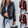 Ropa de Mujer de Exportación Europea, Americana y Rusa Transfronteriza Nueva Chaqueta Primavera y Verano 2025 Chaqueta de Cuero Pu Cremallera Corta de Motocicleta