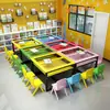 Mesa de pintura em vidro para estudantes, mesa de arte, mesa e cadeira para aulas de reforço e treinamento, mesa de desenho para jardim de infância de caligrafia artesanal