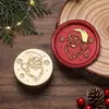Nuevos sellos de lacre de la serie navideña con diseños de muñeco de nieve, Papá Noel y renos, hechos de latón para decoración de diarios
