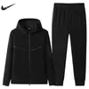 Ropa para Hombre Transfronteriza Otoño 2025 Traje Deportivo Casual para Exteriores Sudadera con Capucha para Correr Cardigan Pantalones de Manga Larga Conjunto de Dos Piezas