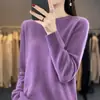 Suéter de malha pullover com design vazado, nova peça versátil de caimento solto com gola redonda, pronta para usar