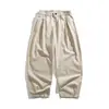 Yidao Vintage Otoño 2026 Nueva Colección: Diseño Retro Plisado, Pantalones de Trabajo de Tela Cepillada, Pantalones Largos Casuales de Pierna Ancha Estilo Japonés para Hombre