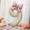 Sesión de Fotos de Cumpleaños para Niña Globo con Número de Lazo Rosa Accesorios Infantiles Decoración de Fiesta Decoración de Escenario Sesión de Fotos