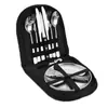 Juego de Vajilla de Acero Inoxidable Transfronterizo Plato para Barbacoa al Aire Libre Pinza para Alimentos Cuchillo Tenedor Cuchara de Camping Bolsa de Almacenamiento Portátil Amazon