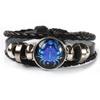 Accesorios Calientes Transfronterizos Doce Constelaciones Pulsera de Cuero Vacuno para Pareja Pulsera Tejida de Cuerda de Cuero Vintage Coreana Regalo para Estudiante