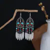 Pendientes Ovalados Estilo Étnico Bohemio Europeo y Americano Transfronterizos para Mujer Retro Atracciones Turísticas Pendientes con Borlas Étnicas