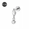 Nuevo pendiente de labio con colgante marquise de aleación de titanio F136, pendiente para la oreja alta, joyería de piercing punk estilo INS, pendiente Snug