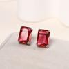 Pendientes de botón de circonita con diamantes cuadrados de caramelo, estilo invernal, pendientes sencillos de temperamento de alta calidad, aguja de plata 925, pendientes de botón de súper hada para mujer