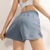 Shorts Esportivos Femininos Anti-caminhada Bolso Roupa Exterior Solto Secagem Rápida Cintura Alta Fitness Corrida Treino Falso Duas Peças Calças de Yoga