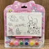 Pizarra para Dibujar Infantil Set de Graffiti Dibujo de Conejito Lindo de Dibujos Animados Cachorro Pizarra con Plumas de Pintura Juguete Educativo
