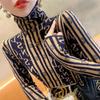 Camiseta básica de cuello alto para mujer otoño e invierno 2024 nueva suéter de moda occidental ajustado top de mujer