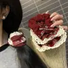 2026 Scrunchie Cor Vermelha Ankara Realçador de Cor Estilo Coreano Renda Xadrez Prendedor de Cabelo Grande Acessório de Cabelo para Rabo de Cavalo para Mulheres