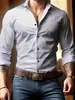 2026 Camisa Casual de Moda para Hombre Transfronteriza Amazon Europea y Americana Nueva Camisa Casual de Manga Larga para Hombre