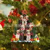 Enfeite de Natal Pendente Personalidade Borboleta Panda Cachorro Gato Pingente Pendente Acrílico Plano Festa Porta Espelho Decoração