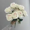 Flor Artificial de Rosa de Alta Calidad con 10 Cabezas Rosa Francesa Escena de Boda Diseño de Escenario Accesorios de Fotografía Ramo Artificial